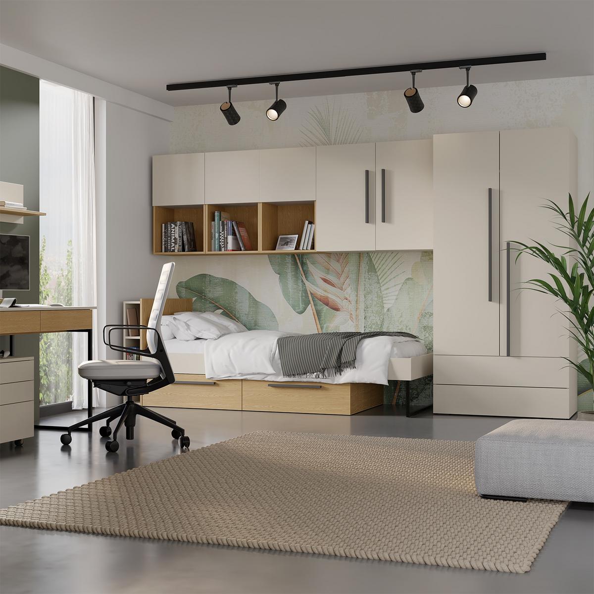 BÜCHERREGAL Largo mit 2 Türen und offenen Fächern, für Jugendzimmer, 90 cm, Kaschmir/Frühlings-Eiche - Kaschmir/Eichefarben, Holzwerkstoff (90/117/40cm) - Beautysofa