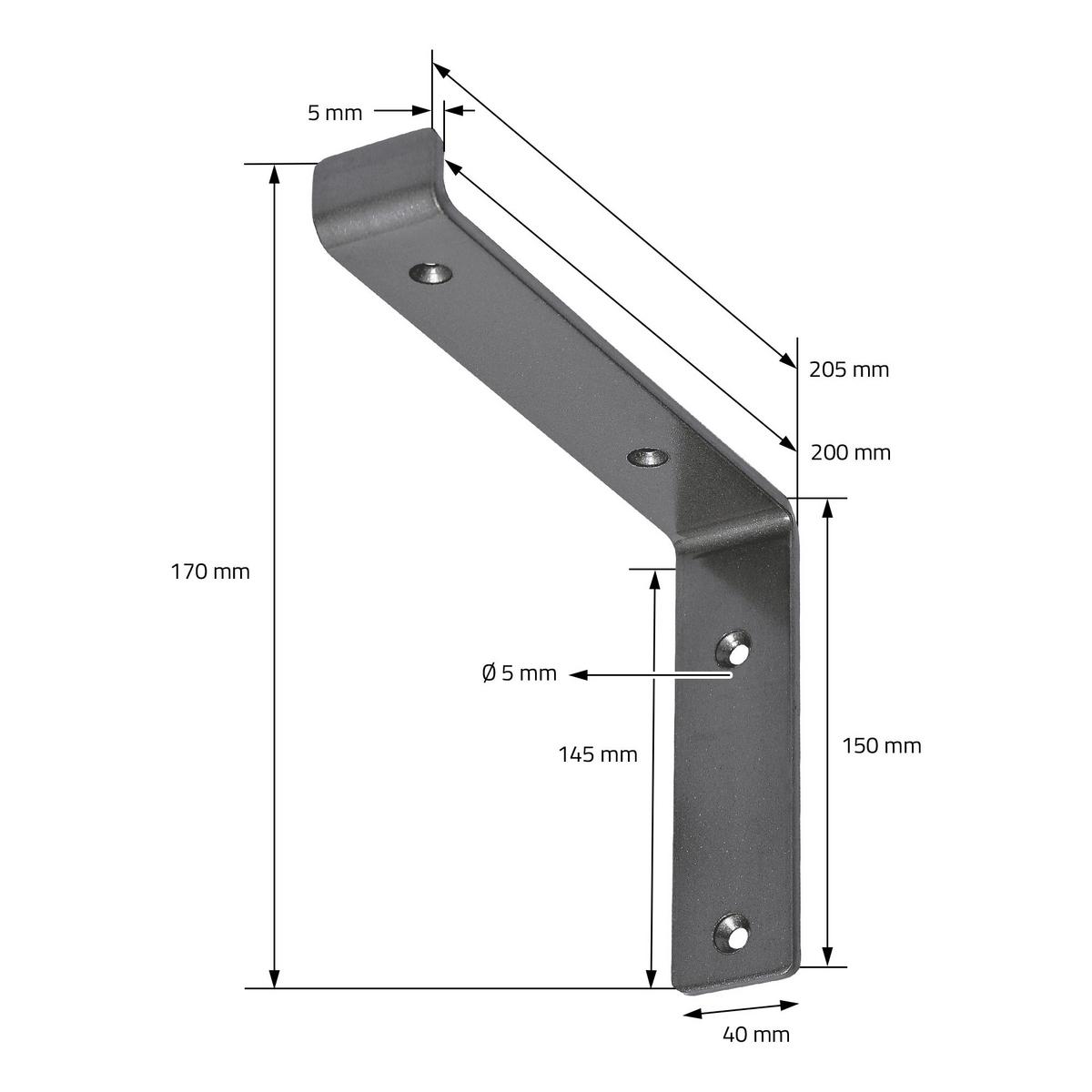 REGALHALTERUNG - Grau, Metall (4/14.5/20cm) - ML-DESIGN