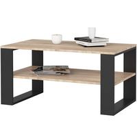 COUCHTISCH Eiche Sonoma, Schwarz 45/92/53 - Schwarz, Holzwerkstoff (53/92/45cm) - RAUMHIRSCH FURNITURE