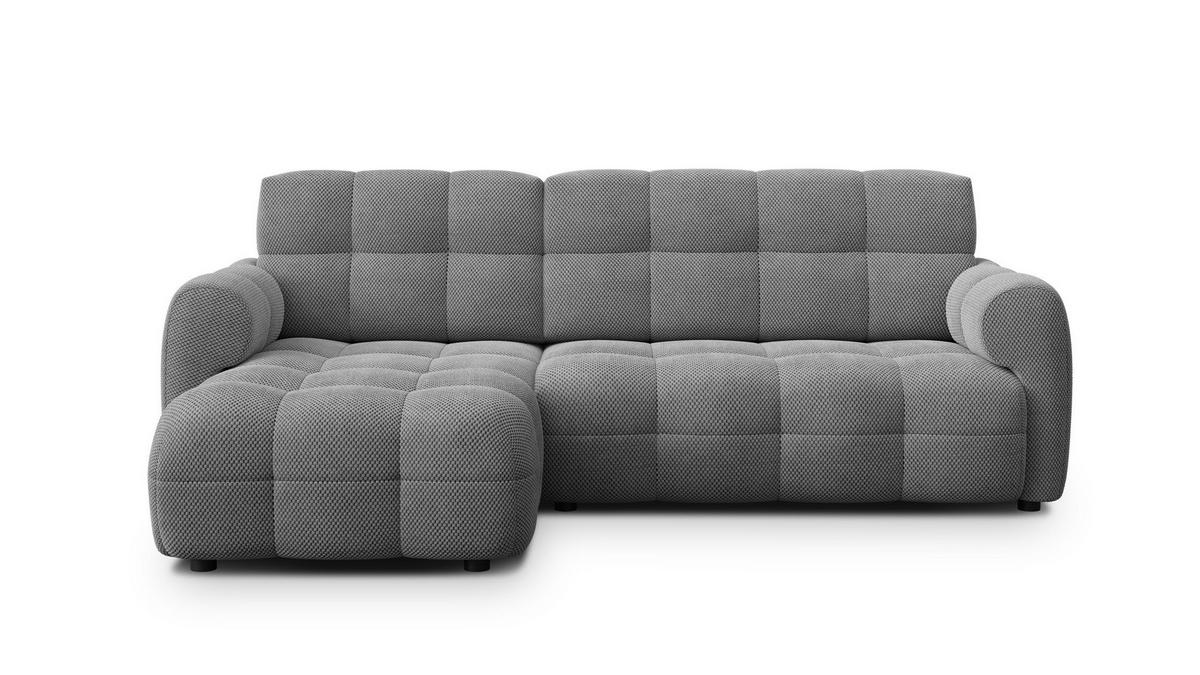 ECKSOFA MELLOW 3-Sitzer, grau - Schwarz/Grau, Holz/Textil (232/156cm) - Wozimo
