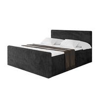 BOXBETT mit Matratze H3 und Lattenrost - TOLO-Z - 140x200 Cord - Schwarz - Schwarz, Holzwerkstoff (140/200cm) - ALTDECOR