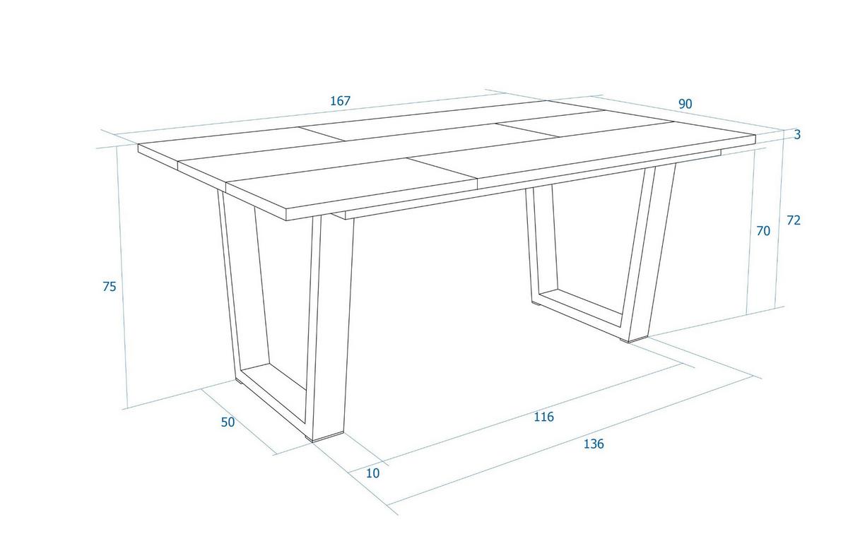 ESSTISCH, Dunkler Eiche, 167/90/74 cm - Dunkelbraun/Schwarz, Holzwerkstoff (167/90/74cm) - Skraut Home