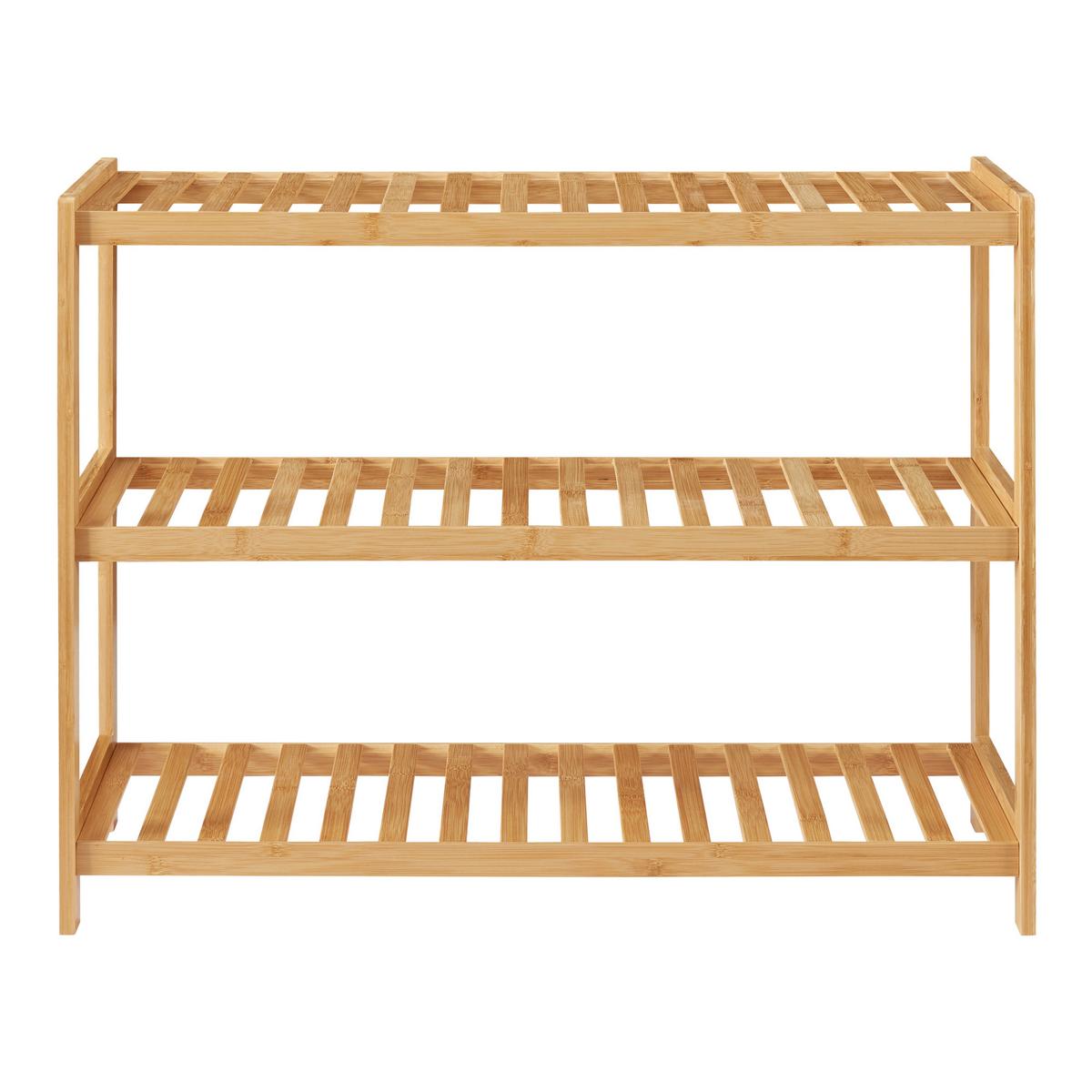 SCHUHREGAL Dammfleth - Naturfarben, Holz (67.5/55/27cm) - [en.casa]