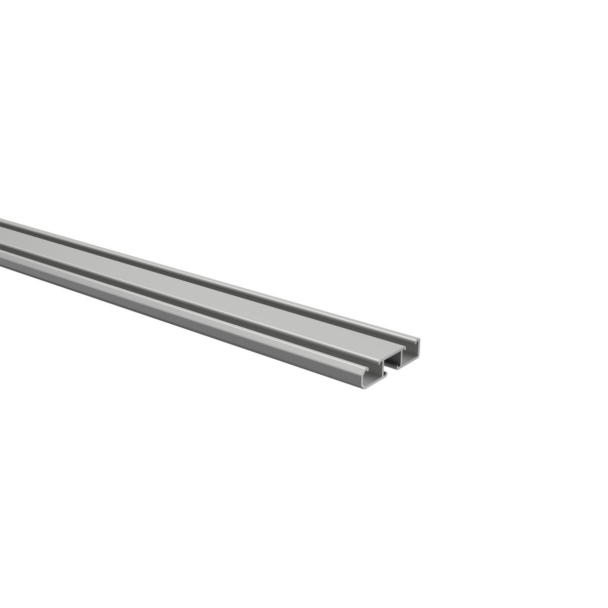 GARDINENSCHIENE Slimline 100 cm, 1-/2-läufig Silbergrau - Silberfarben/Alufarben, Metall (4/1.1/100cm) - INTERDECO