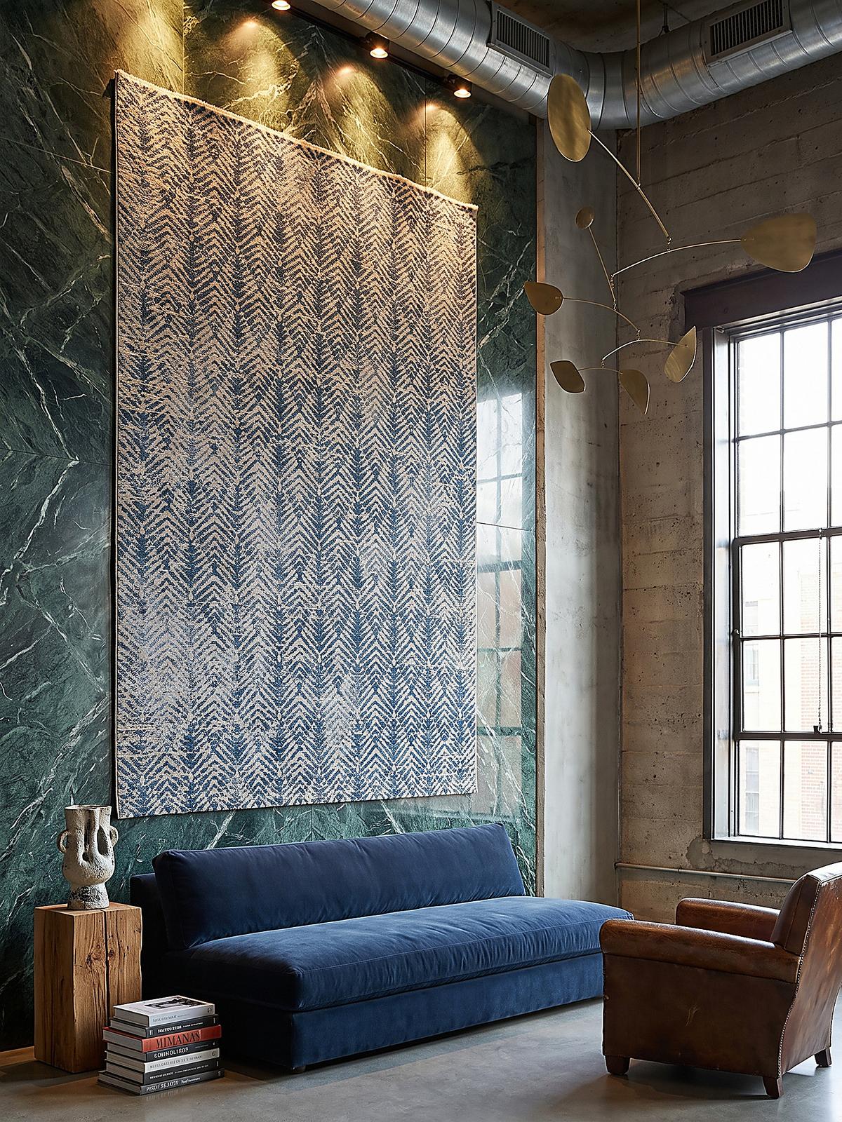 KURZFLORTEPPICH CROAL, Chevron, Natur-Blau, 120 x 160 cm - Blau/Beige, Textil (120/160cm) - KADIMA DESIGN