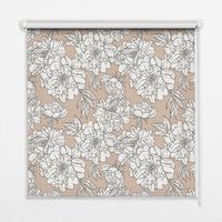 INNENROLLO - Fensterrollo - Rollo - 100x100 cm - Gezeichnete Blumen - Weiß, Kunststoff (100/100/0.5cm) - TULUP