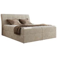 BOXBETT DAGOS 140/200 - Beige Schenille glatt - H3 - Topper Visco - Beige, Textil (140/200cm) - MKS