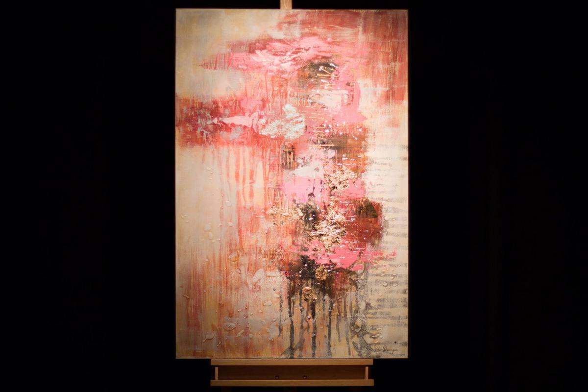 ACRYLBILD HANDGEMALT 80/120 cm - Pink, Holz/Textil (80/120cm) - KUNSTLOFT