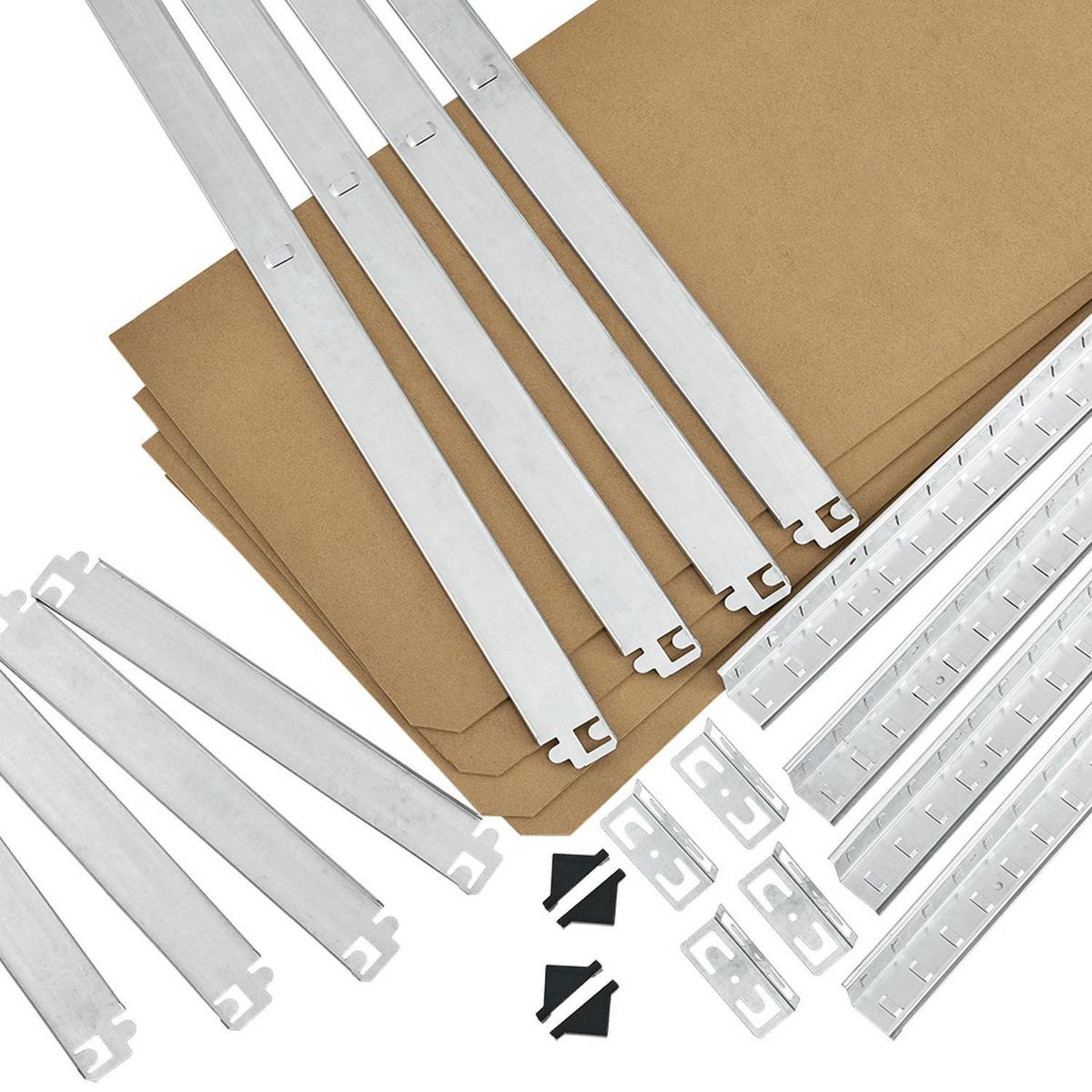 LAGERREGAL Basic 180x90x40 cm (4er-Set) - Silberfarben, Metall (90/180/40cm) - Juskys