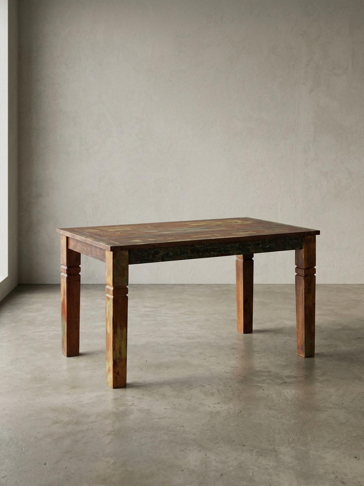 ESSTISCH Mango Massivholz Klarlack Shabby Design, Braun 120x70x76 cm - Braun, Holz (70/120/76cm) - KADIMA DESIGN