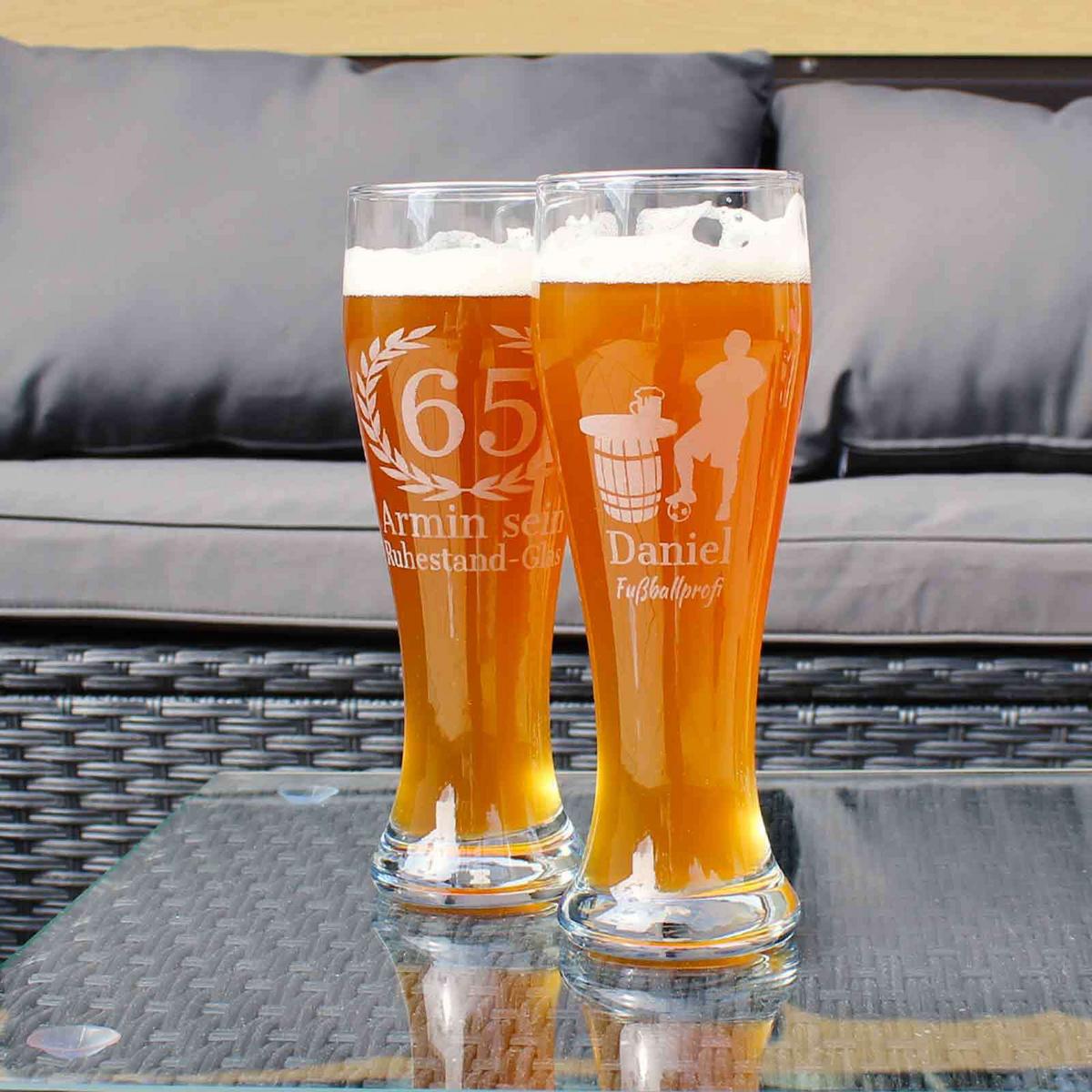 WEIZENBIERGLAS MIT GRAVUR 65. Jubiläum transparent 0,5 l - Transparent, Glas (0.5L) - LUXENTU