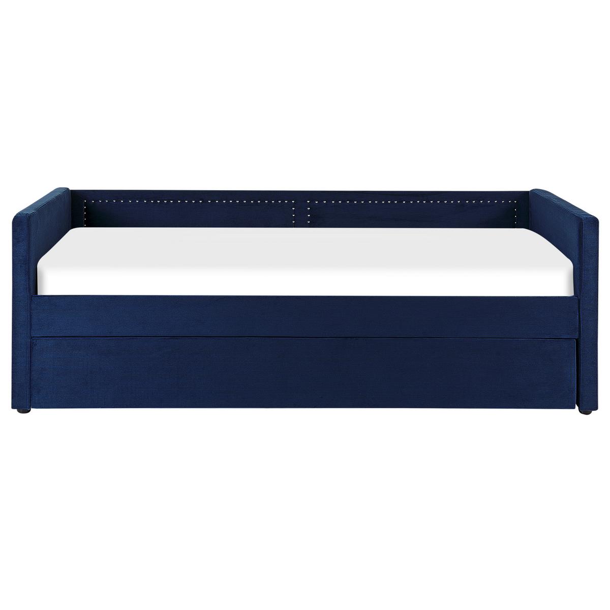 TAGESBETT 90/200cm Marineblau Mimizan - Blau, Naturmaterialien/Textil (90/200cm) - Beliani