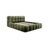 POLSTERBETT Aurelia - Grün, Holzwerkstoff/Textil (160/200cm) - Fun Möbel