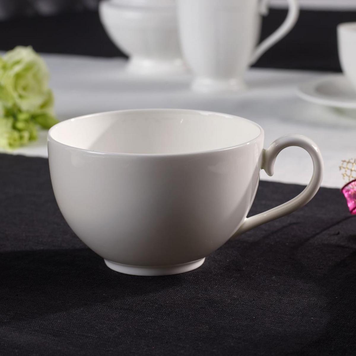 CAPPUCCINOTASSEN MIT UNTERTASSEN White Pearl weiß 310 ml 6er Set - Weiß, Keramik (18.5/9.3/18.5cm) - Villeroy & Boch