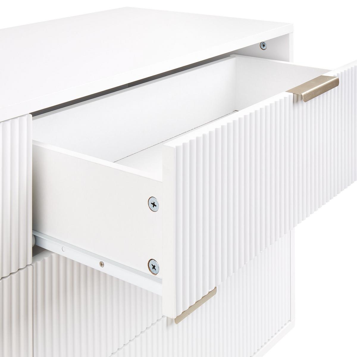 KOMMODE mit 6 Schubladen Weiß Soho - Weiß, Holzwerkstoff (120/78/40cm) - Beliani