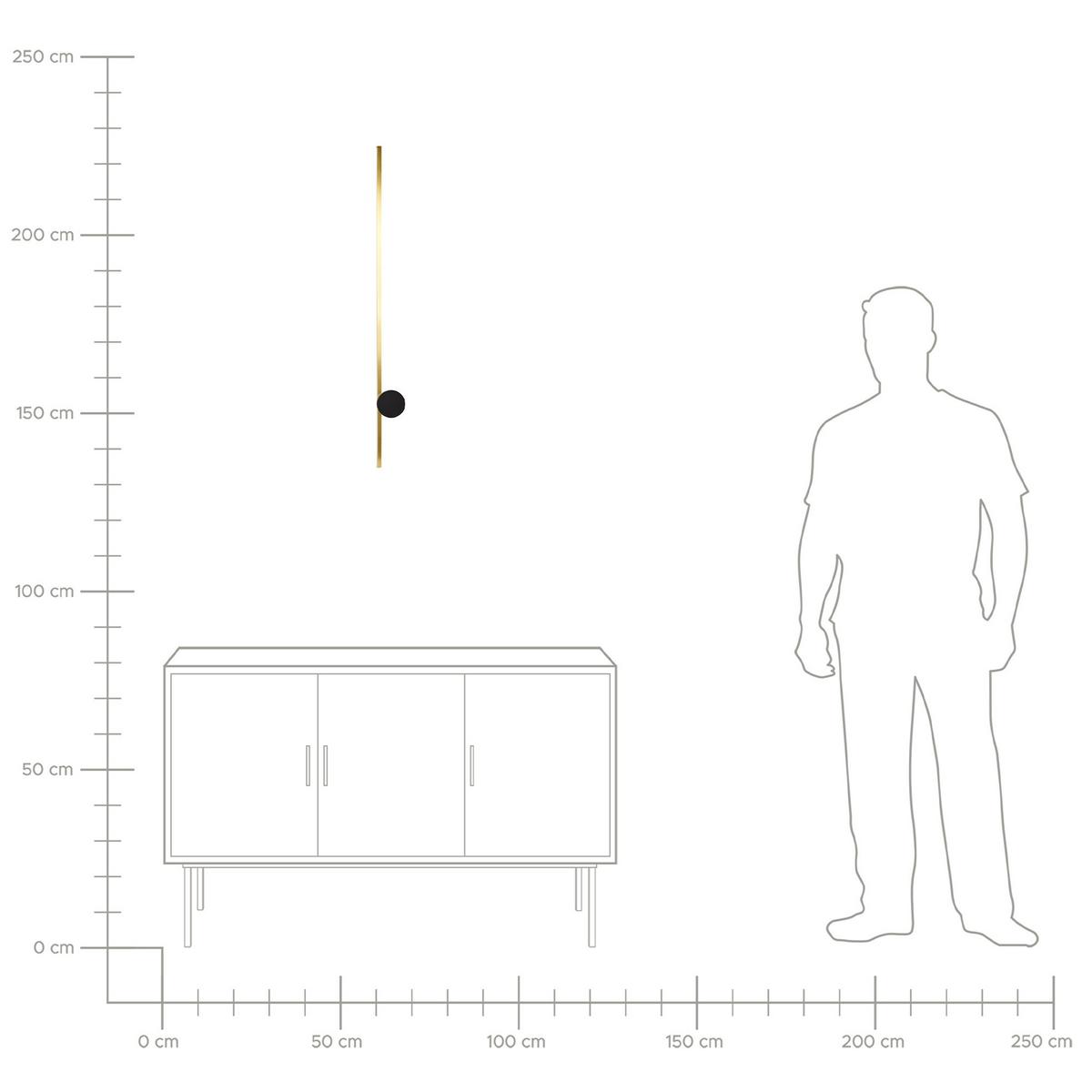 LED-WANDLAMPE Gold/Schwarz Ingenio - Goldfarben/Schwarz, Metall (8/90/8cm) - Beliani