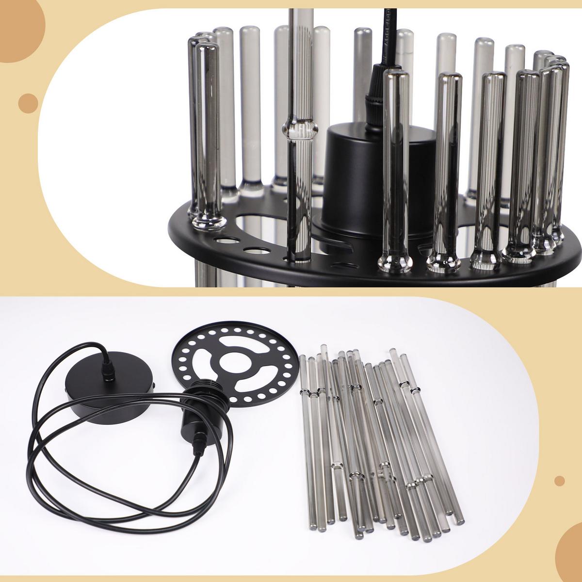PENDELLEUCHTE Kaelen 16/10/150 cm - Schwarz, Metall (16/10/150cm) - ZMH