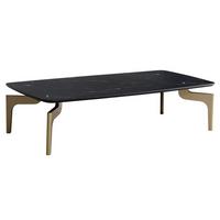 COUCHTISCH Schwarz/Gold Hochglanz Marmor Optik 120x60x30.5 cm Metall-Gestell - Goldfarben/Schwarz, Holzwerkstoff/Metall (60/120/31cm) - KADIMA DESIGN