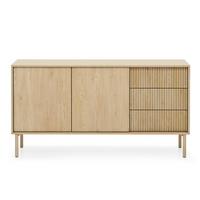 SIDEBOARD Trentinis 2T 3S Beige 153,5/81,4/39,5 cm – Geriffelte Fronten - Eichefarben, Holzwerkstoff/Metall (153.5/79.8/39.5cm) - AX Living
