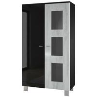 VITRINE Denjo Tür in Beton Oxid Optik - Hellgrau, Holzwerkstoff (71/129/35cm) - Vladon