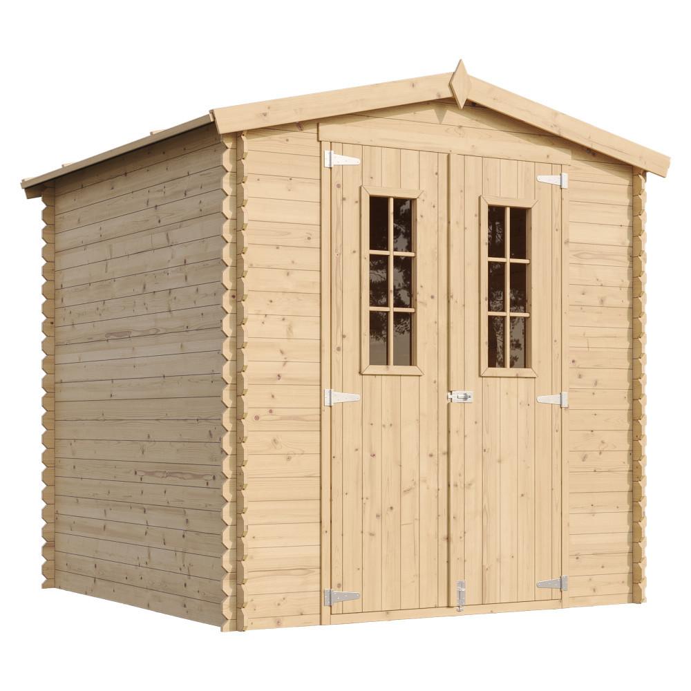 GARTENHAUS HOLZ mit imprägniertem BodenB216xL206xH216 cm/ 3.53 m2 - M343C+M343G - Beige, Holz (216/224/200cm) - Timbela
