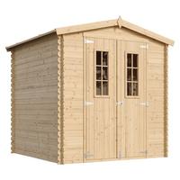 GARTENHAUS HOLZ mit imprägniertem BodenB216xL206xH216 cm/ 3.53 m2 - M343C+M343G - Beige, Holz (216/224/200cm) - Timbela