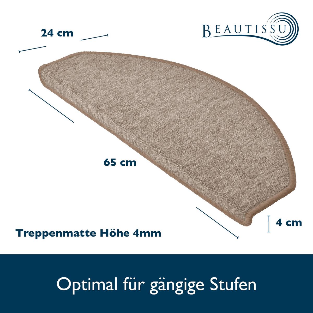 STUFENMATTE ProStair 65/28 cm Sand 15tlg - Sandfarben, Textil (65/28/1cm) - Beautissu 