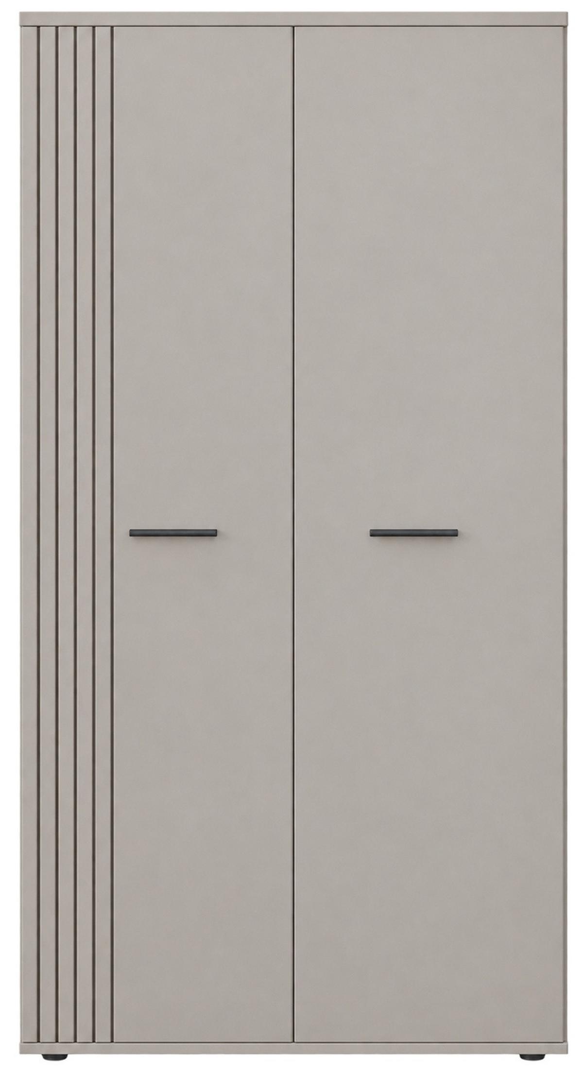 KLEIDERSCHRANK Kaschmir 2-türig 90 x 190 cm, Drehtürenschrank mit viel Stauraum - Kaschmir/Schwarz, Holzwerkstoff/Kunststoff (90/190/55cm) - Inn.Furn