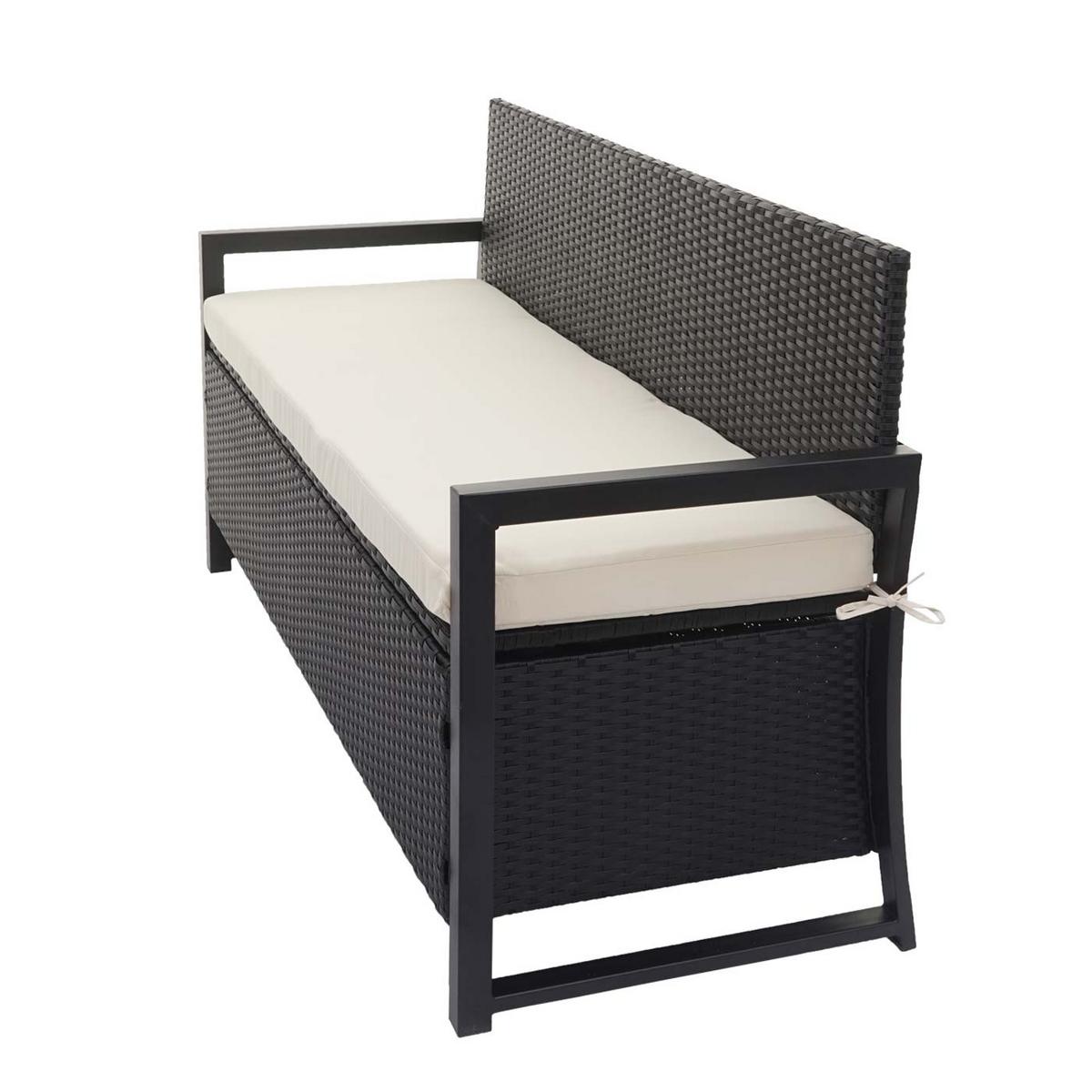SITZBANK Anthrazit, Cremeweiß - Anthrazit/Weiß, Kunststoff (164/87/57cm) - MCW