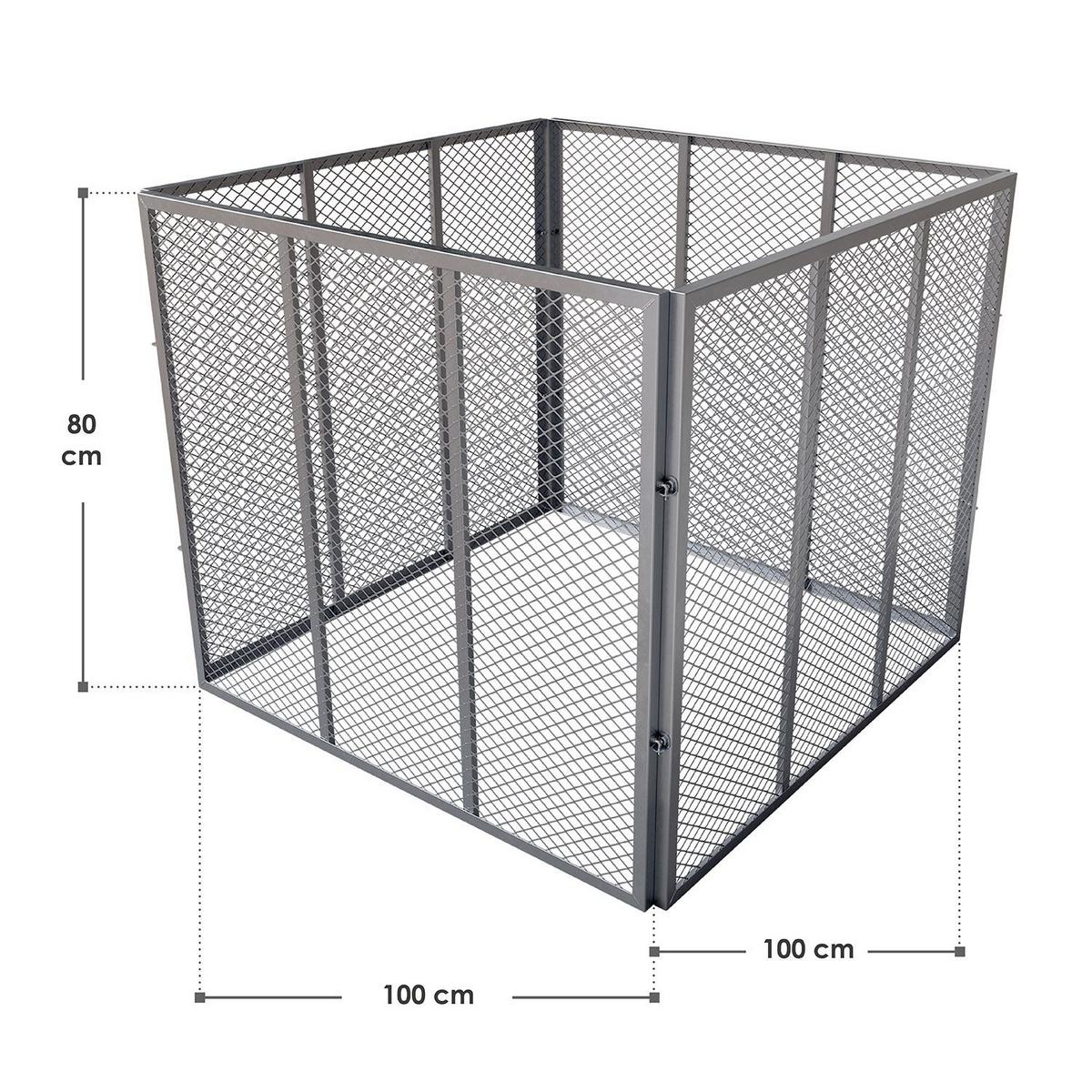 KOMPOSTER Metall silber 800L - Silberfarben, Metall (100/80/100cm) - Juskys