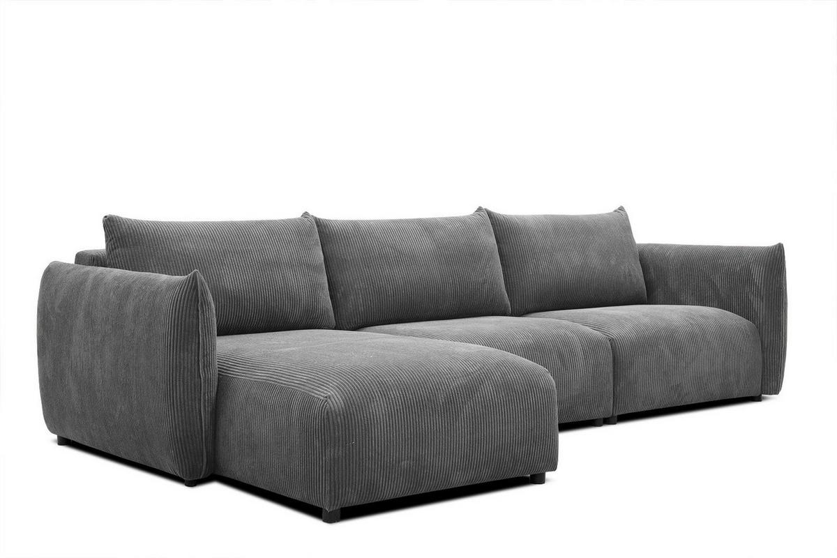 ECKSOFA TAUER 5-Sitzer, dunkelgrau - Dunkelgrau/Schwarz, Holzwerkstoff/Kunststoff (173/294cm) - Wozimo