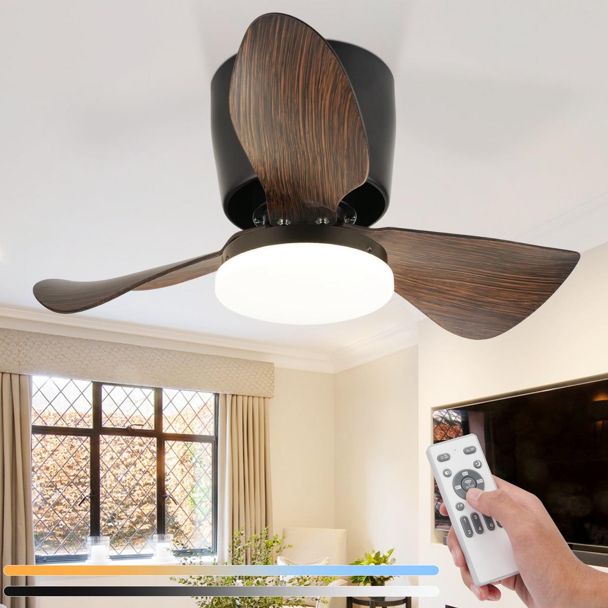 DECKENVENTILATOR Nythar 70/70/25 cm - Schwarz, Metall (70/70/25cm) - ZMH