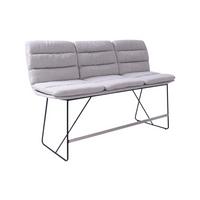 THEKENBANK VINCE Hellgrau Webstoff - Hellgrau, Textil (180/110/56cm) - KAWOLA