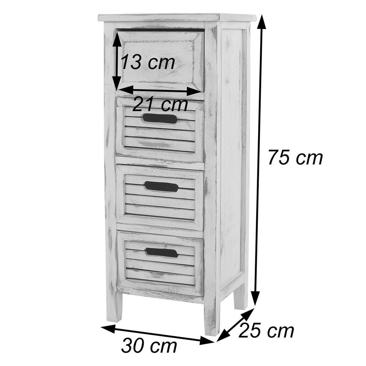 KOMMODE Weiß - Weiß, Holz (30/74/25cm) - MCW