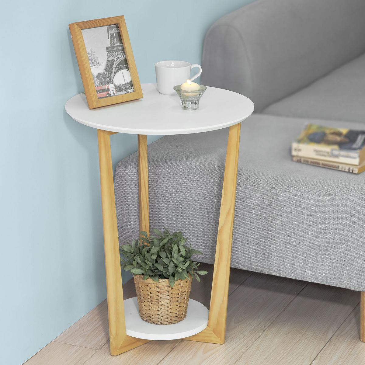 BEISTELLTISCH Weiß - Weiß, Holzwerkstoff (25/45/60cm) - SoBuy