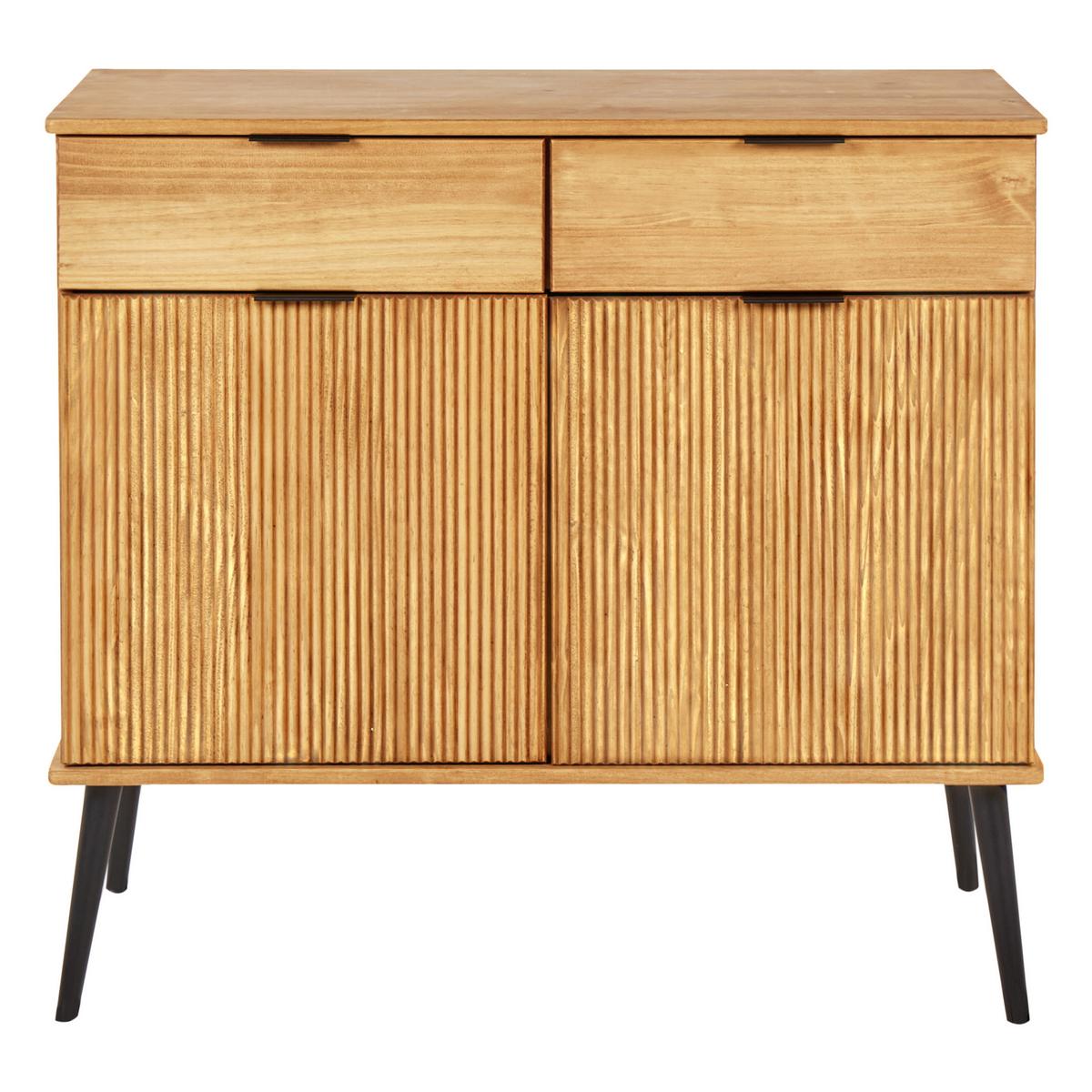 SIDEBOARD mit 2 Türen Kiefernholz Braun Timmins - Braun, Holz (100/90/45cm) - Beliani