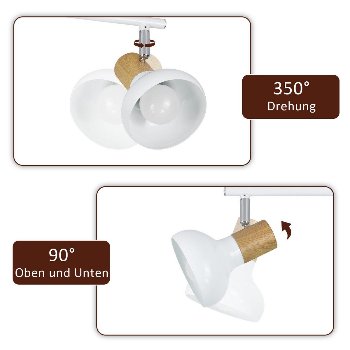 DECKENSTRAHLER Farrell 4-flammig 70/11/15.5 cm - Weiß, Metall (70/11/15.5cm) - Nettlife