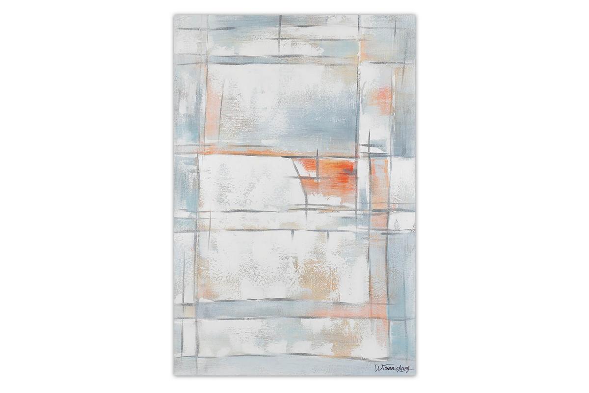 ACRYLBILD HANDGEMALT 60/90 cm - Grau, Holz/Textil (60/90cm) - KUNSTLOFT