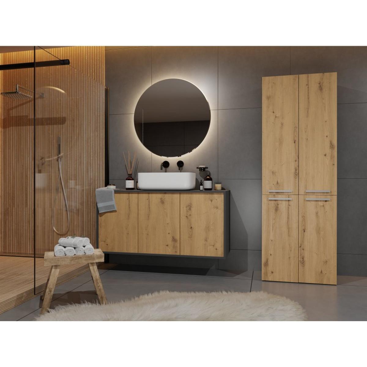 BADEZIMMERSCHRANK Anthrazit, Artisan 60/174/30 - Anthrazit, Holzwerkstoff (60/174/30cm) - RAUMHIRSCH FURNITURE