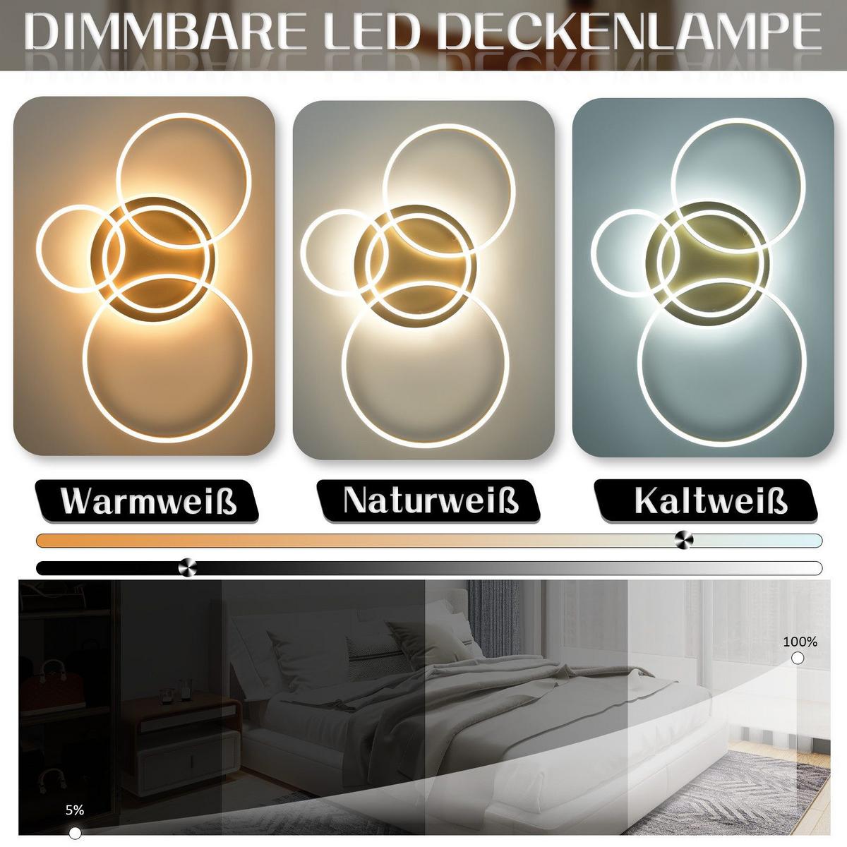 LED-DECKENLEUCHTE Madden 98/65/12cm - Goldfarben, Metall (65/98/12cm) - Nettlife