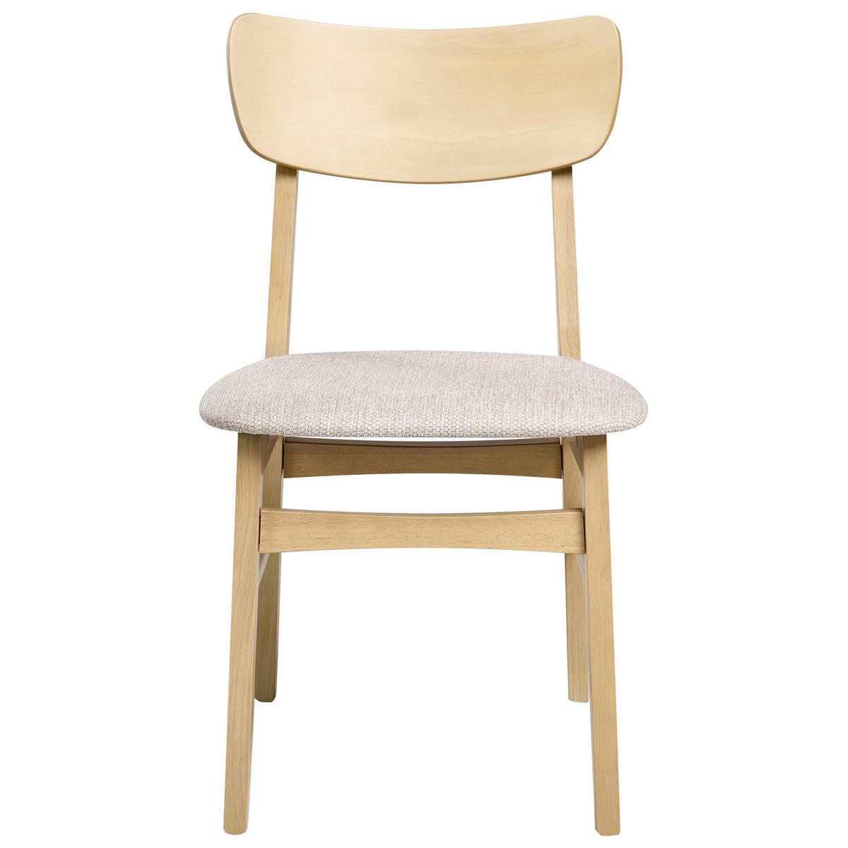 ESSZIMMERSTUHL 2er-Set Hellbeige Anoka - Beige/Braun, Holz (45/80/50cm) - Beliani