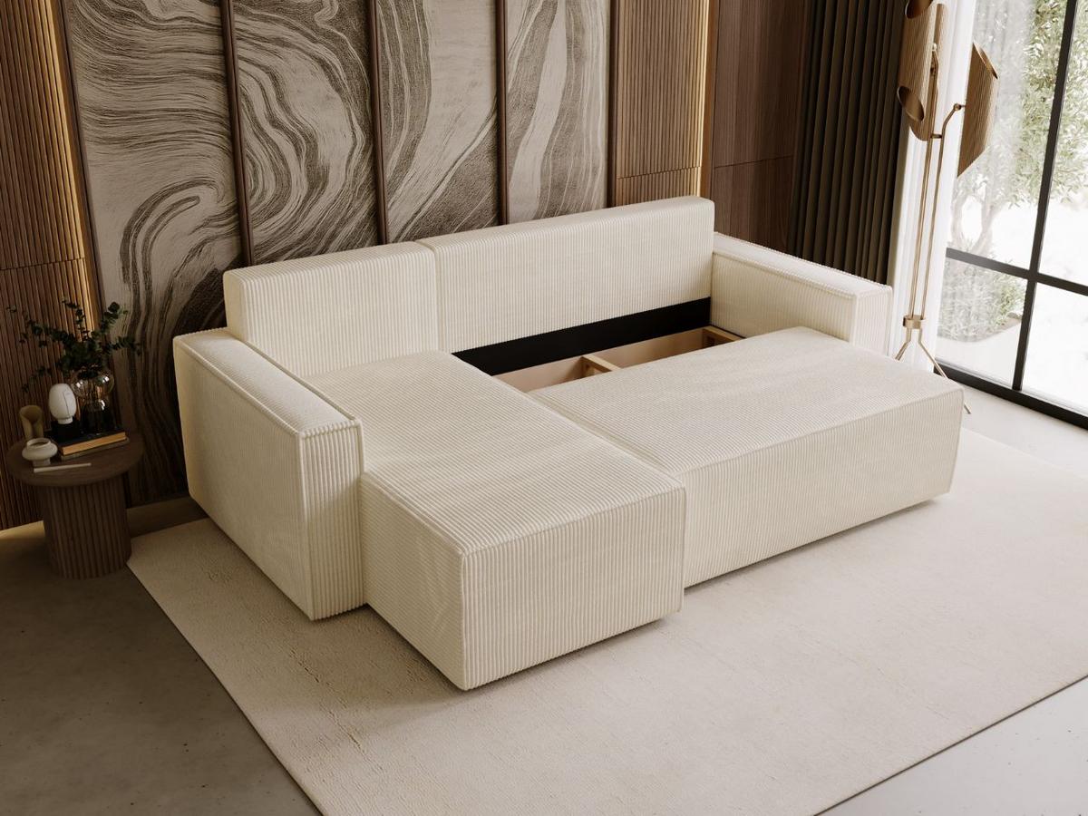 ECKSOFA Prato L Beige - Beige/Schwarz, Holz/Textil (253/145cm) - Graingold