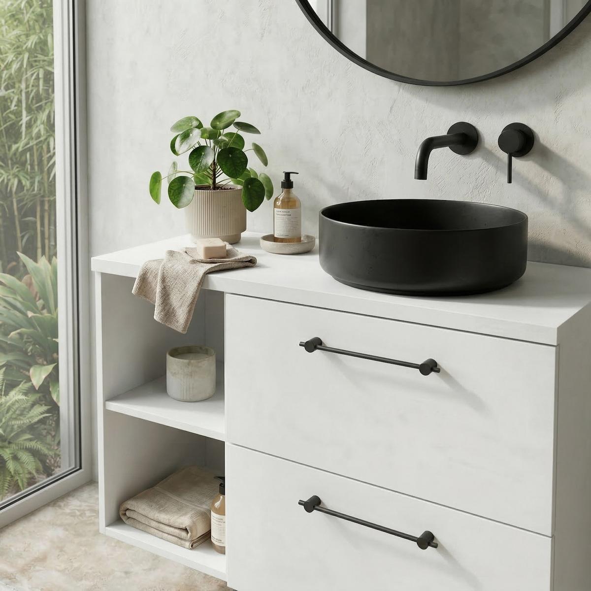 WASCHBECKENUNTERSCHRANK Muro 2 Schubladen Weiß - 90 x 45 x 61 cm - Weiß, Holz (90/61/45cm) - Badplaats