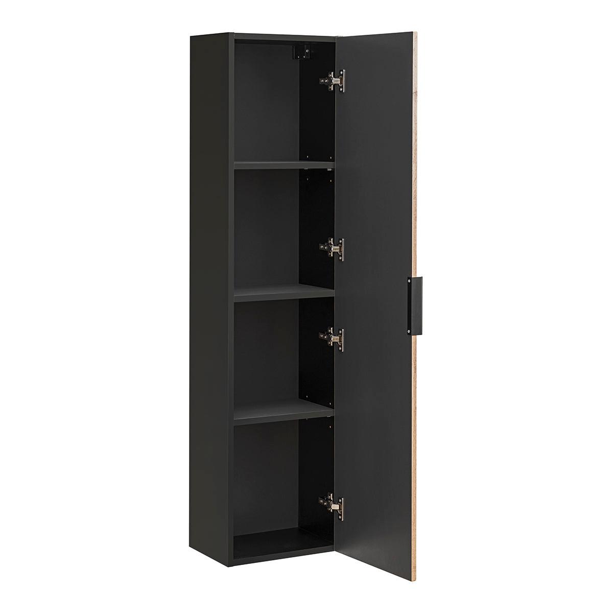 BADMÖBEL 100.6cm Gaia 2er-Set Holz in Eichenoptik und Schwarz - Schwarz, Holzwerkstoff (100.6/59/46cm) - Petits-meubles