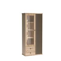 VITRINE ALMERIA 191 / 86,4 cm in Eiche Artisan - Eiche Artisan, Holzwerkstoff (86.4/191/40.6cm) - MASSENO
