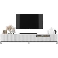 TV-LOWBOARD 2er-Set Elpis2 Weiß matt mit schwarzem Metallrahmen 150 cm - Schwarz/Weiß, Holzwerkstoff/Metall (300/51.5/36.5cm) - Meble Lindner