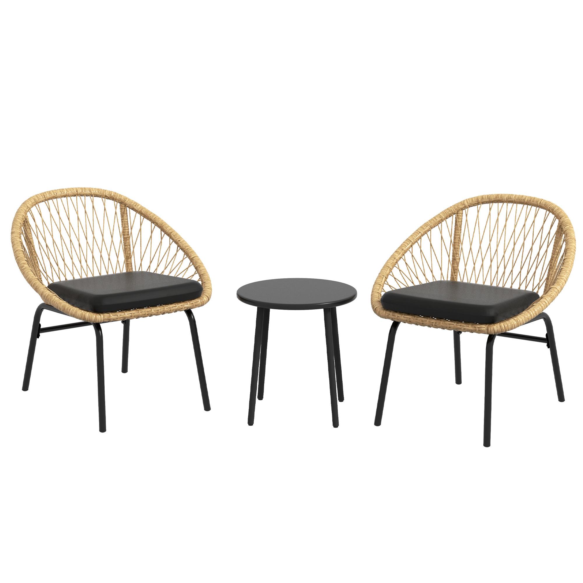 GARTENMÖBEL-SET für Balkon, Terrasse, Polyester, Gelb - Gelb, Kunststoff - Outsunny