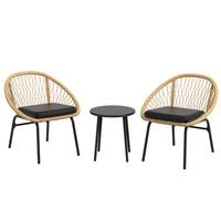 GARTENMÖBEL-SET für Balkon, Terrasse, Polyester, Gelb - Gelb, Kunststoff - Outsunny