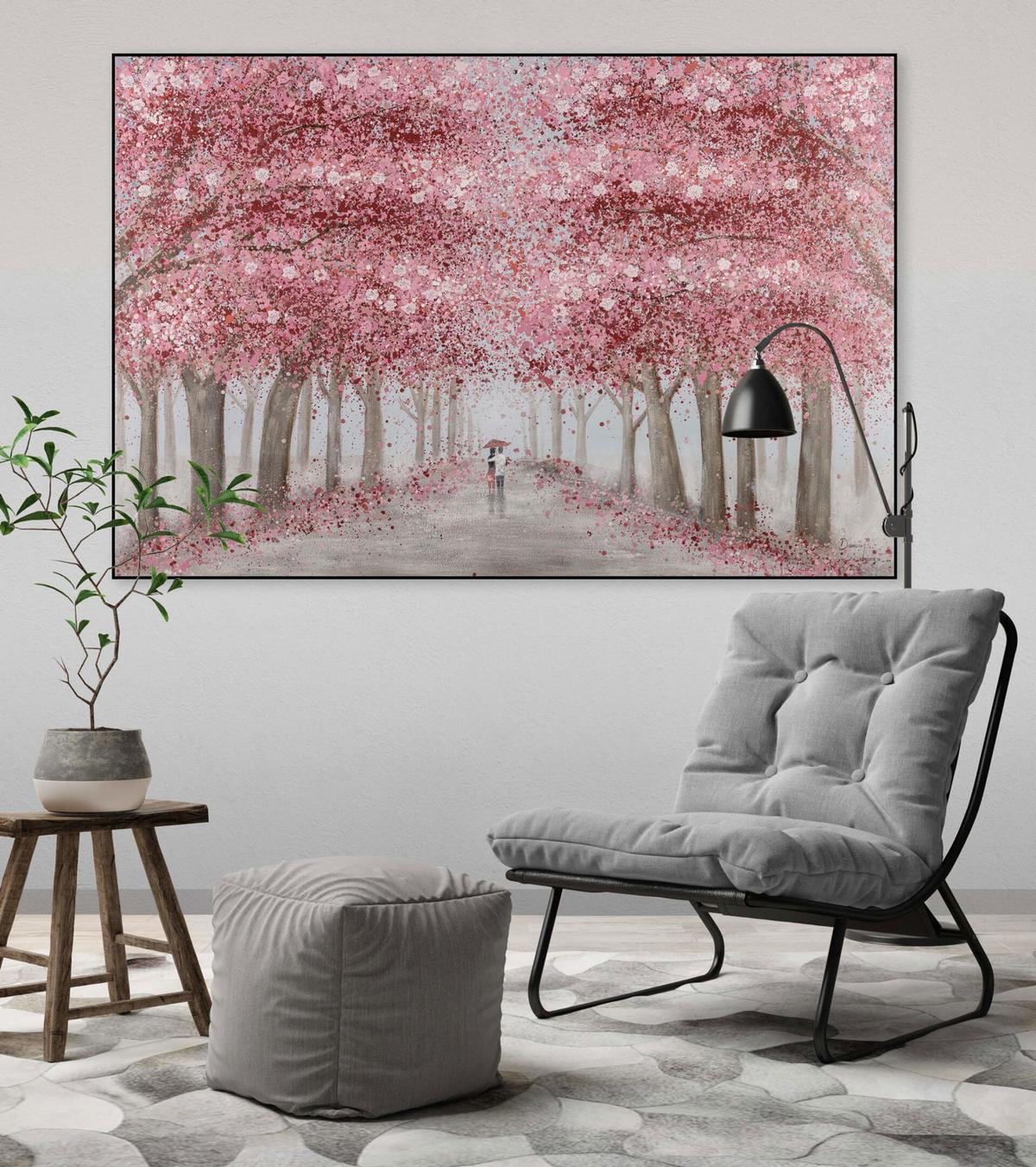 ÖLGEMÄLDE 120/80 cm - Pink, Holz/Textil (120/80cm) - KUNSTLOFT
