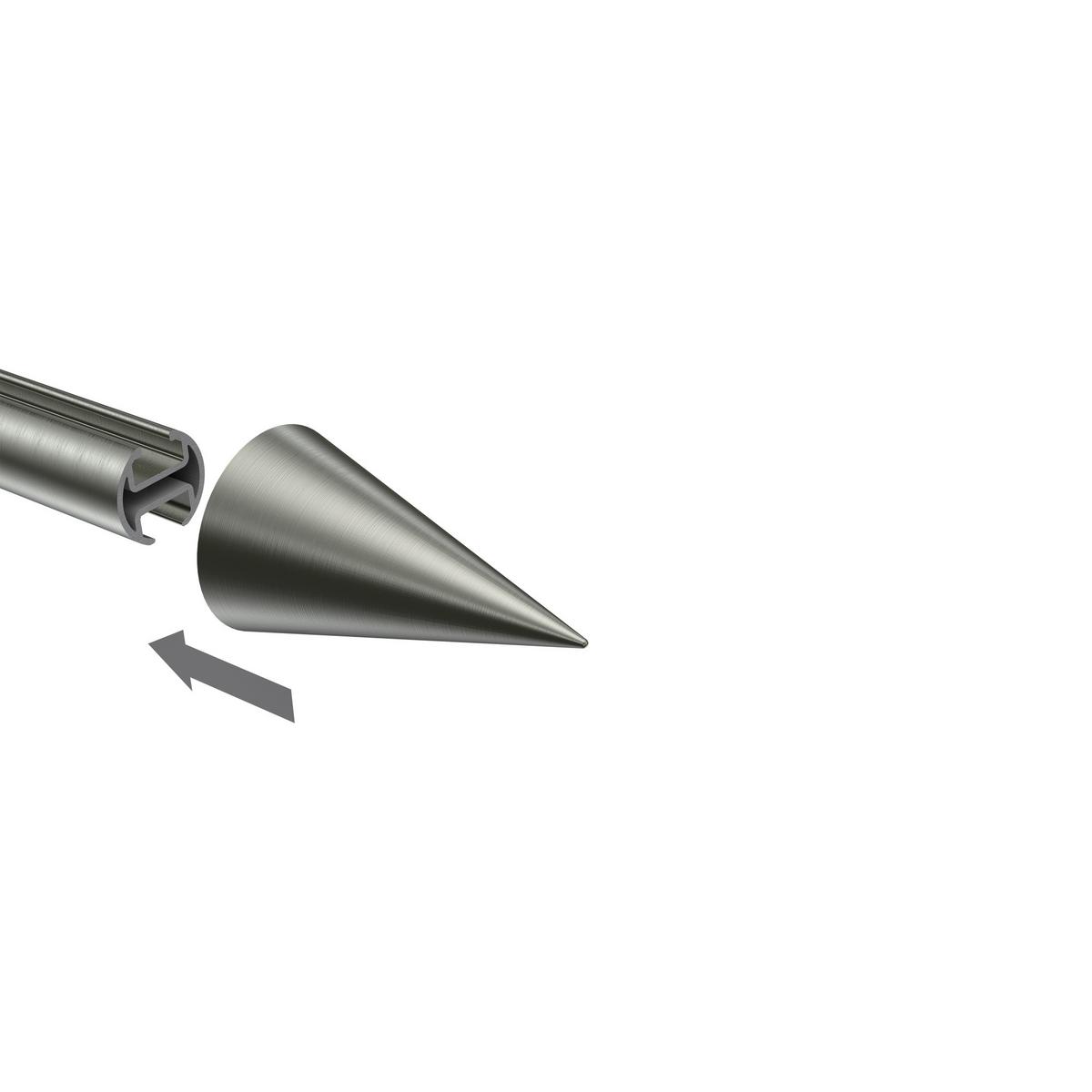 ENDSTÜCKE FÜR GARDINENSTANGEN 20 mm Ø, Savio Edelstahl-Optik, Packung 2 Stück - Edelstahlfarben, Metall (6/3.4/3.4cm) - INTERDECO